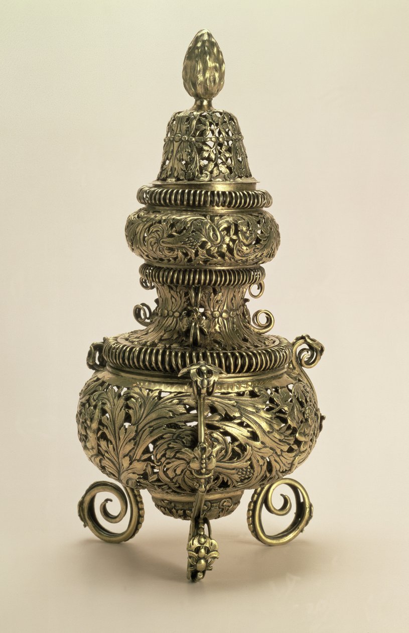 Silver gilt censer, with pique work, by the Master I.B., London by Unbekannt