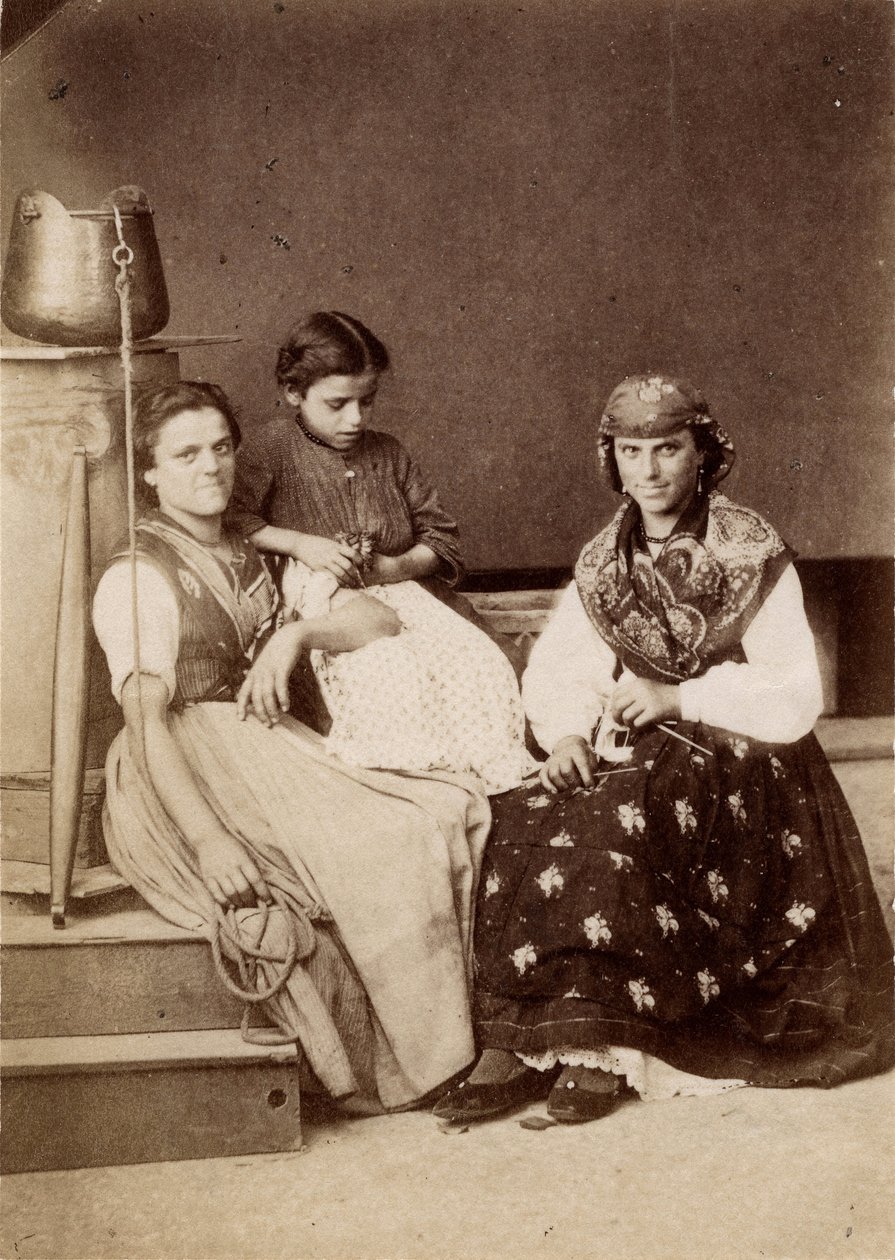 Small Trades: Portrait of Water Carriers, Seated Near a Well, 19th Century by Unbekannt
