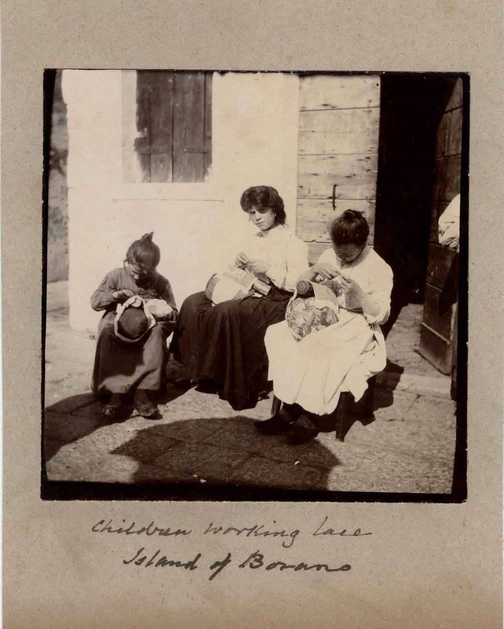 Small Trades: Young Girls Working Crochet (Embroiderers) on the Island of Burano, Venice (19th Century) by Unbekannt