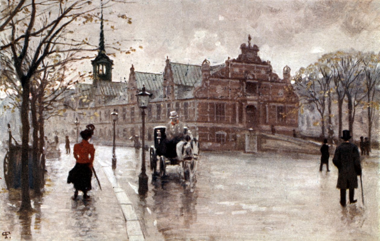 Stock exchange in Copenhagen, Denmark, early 1900s by Unbekannter Künstler