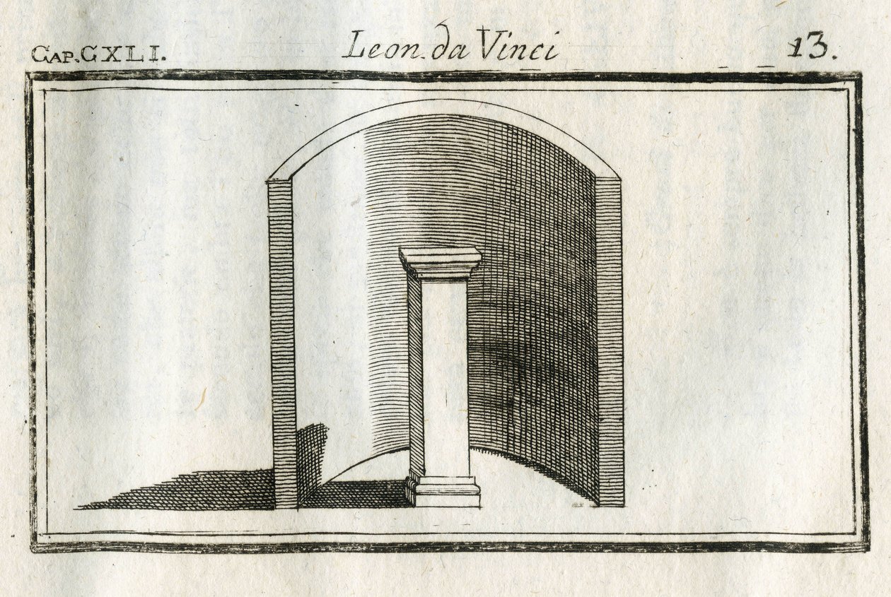 Studies on backgrounds, shadows and lights. Engraving from Treatise on Painting by Leonardo da Vinci by Unbekannt