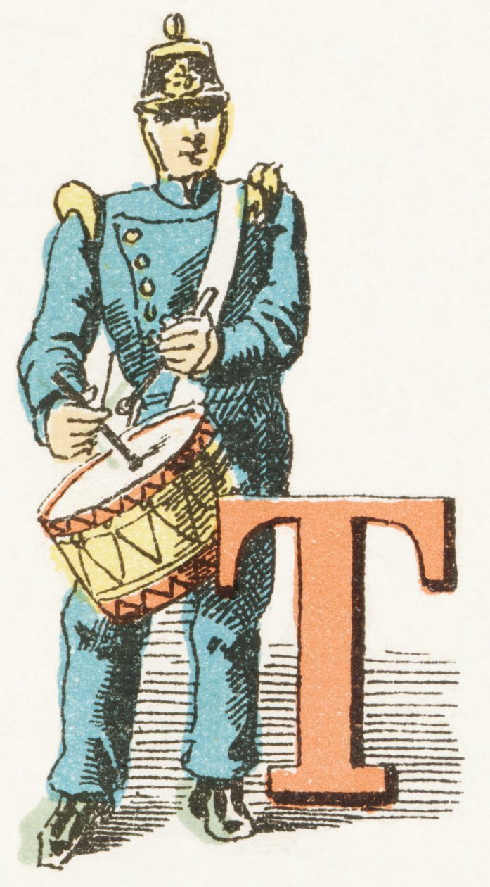 T - Drummer - Childish Alphabet, Editions Gordinne 1920 by Unbekannt