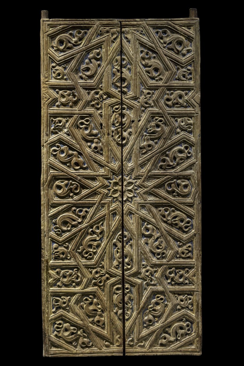 Tabernacle door. Spain, around 1450-1500. Carved and painted wood. Louvre Museum by William M. Timlin