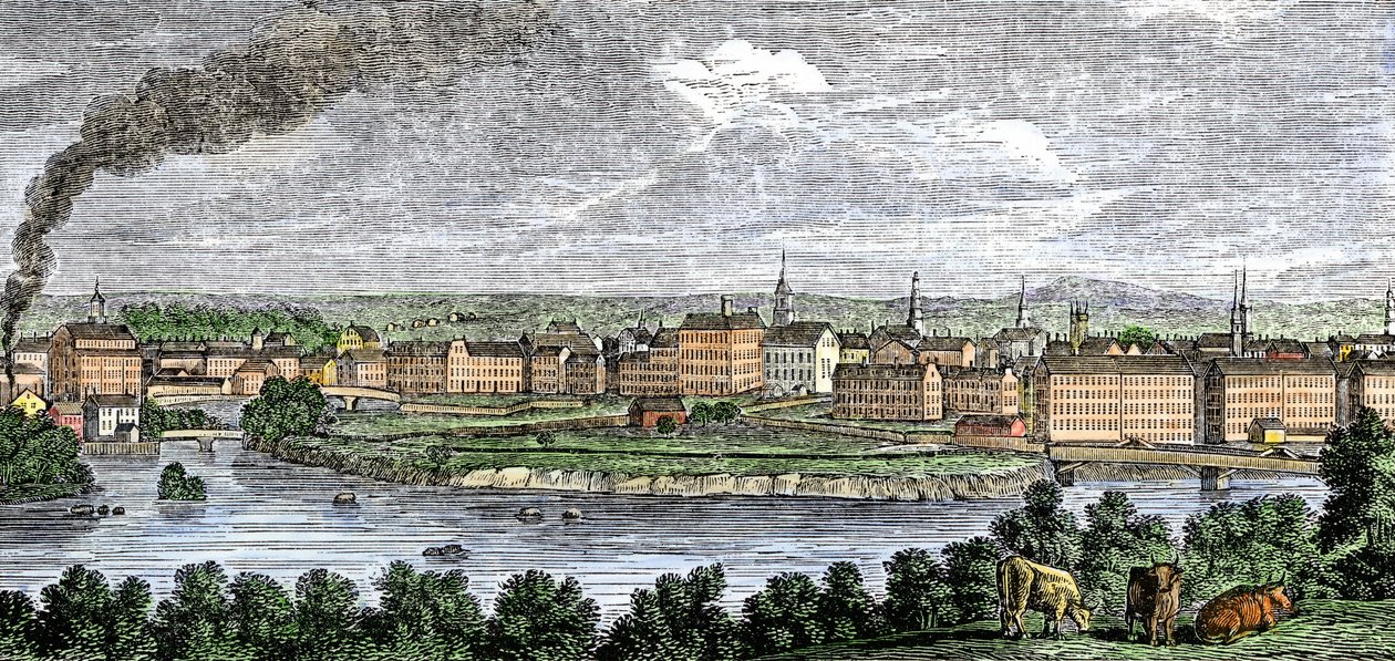 Textile Mills along the Merrimack and Concord Rivers by Unbekannter Künstler