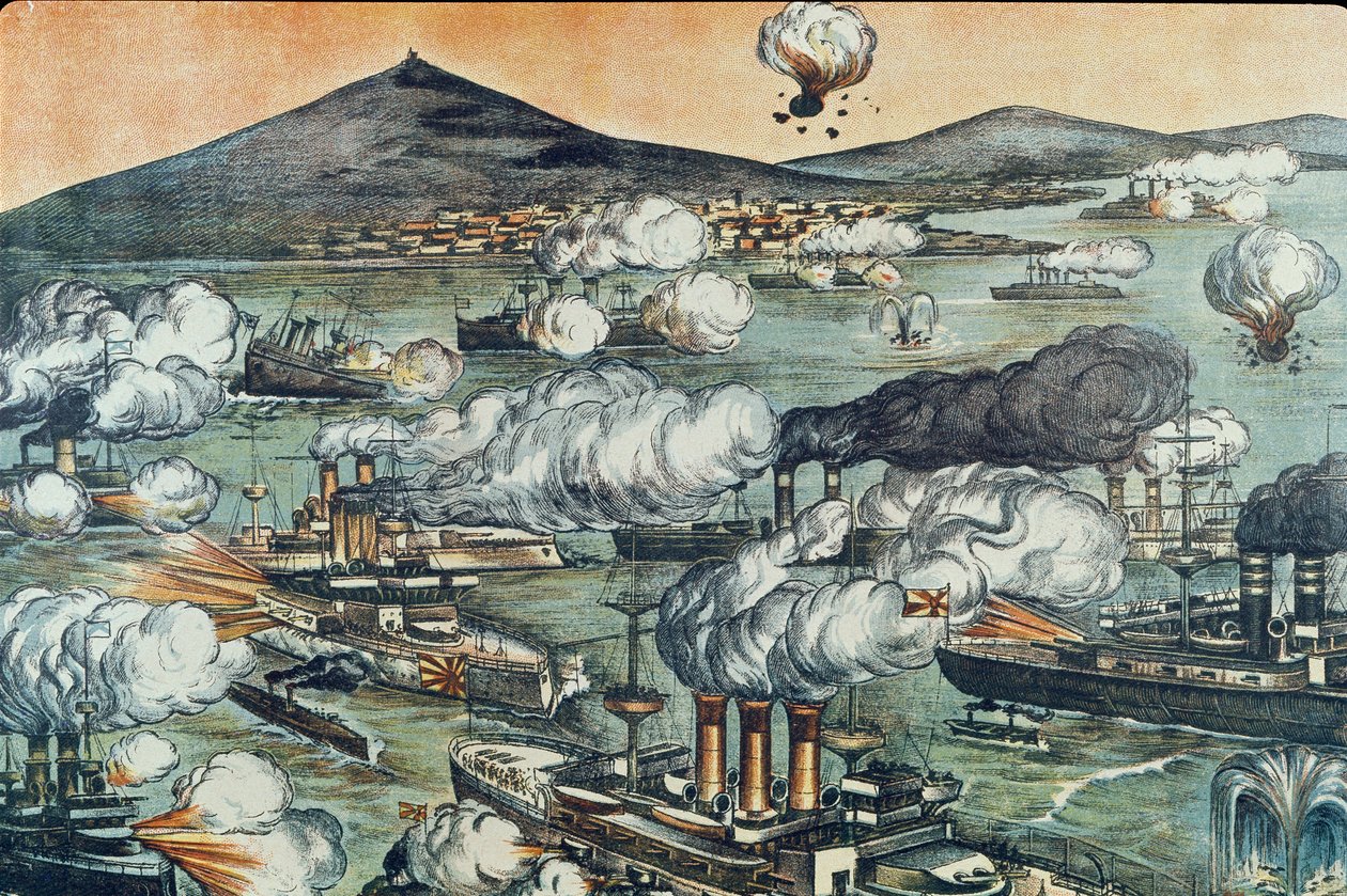 The Battle of Port Arthur on 08/02/1904 by Unbekannter Künstler