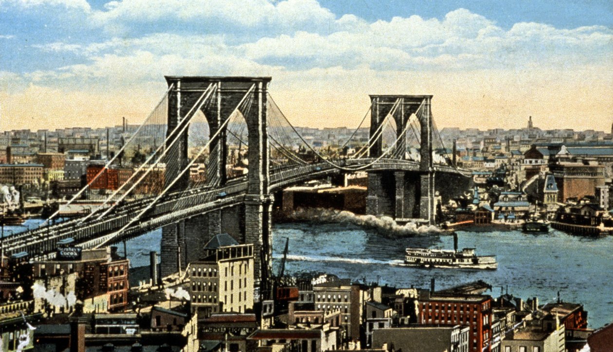 The Brooklyn Bridge, New York by Unbekannter Künstler