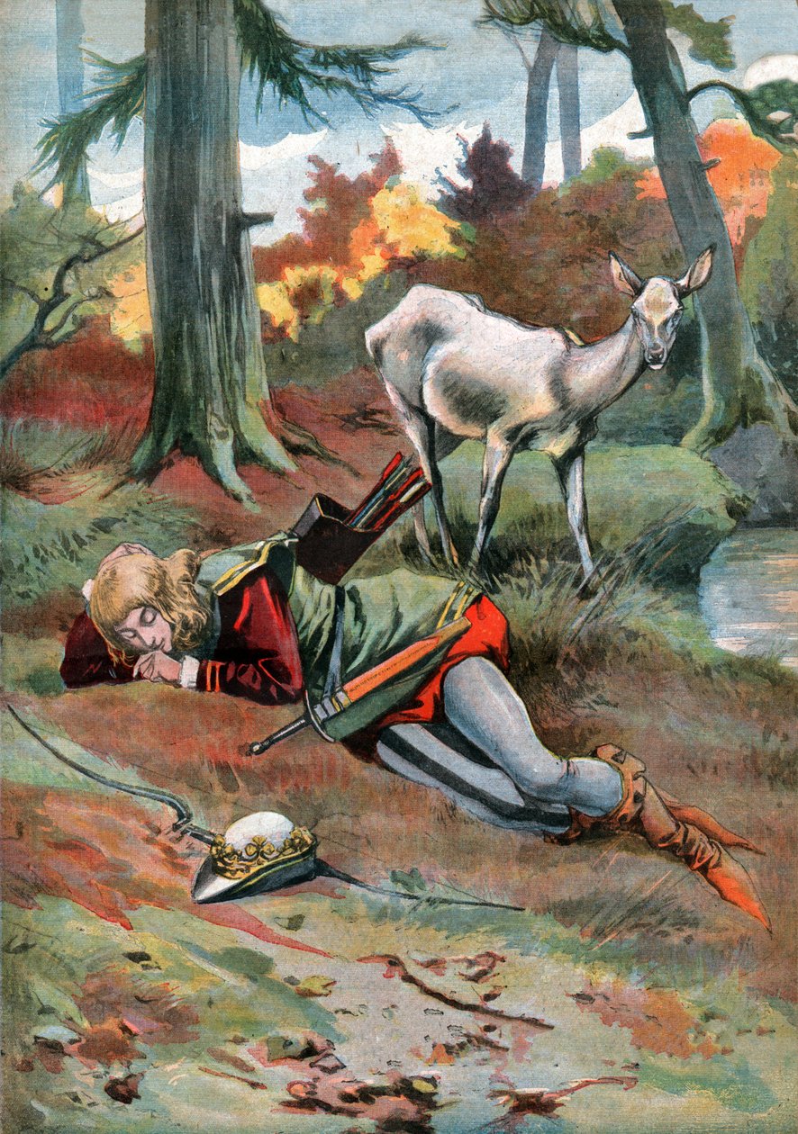 The Doe in the Woods (Illustration, ca. 1910) by Unbekannter Künstler