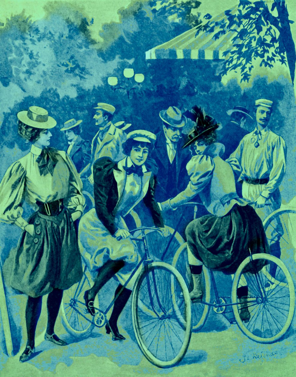 The Fashion for Bicycles in the Bois de Boulogne by Unbekannter Künstler