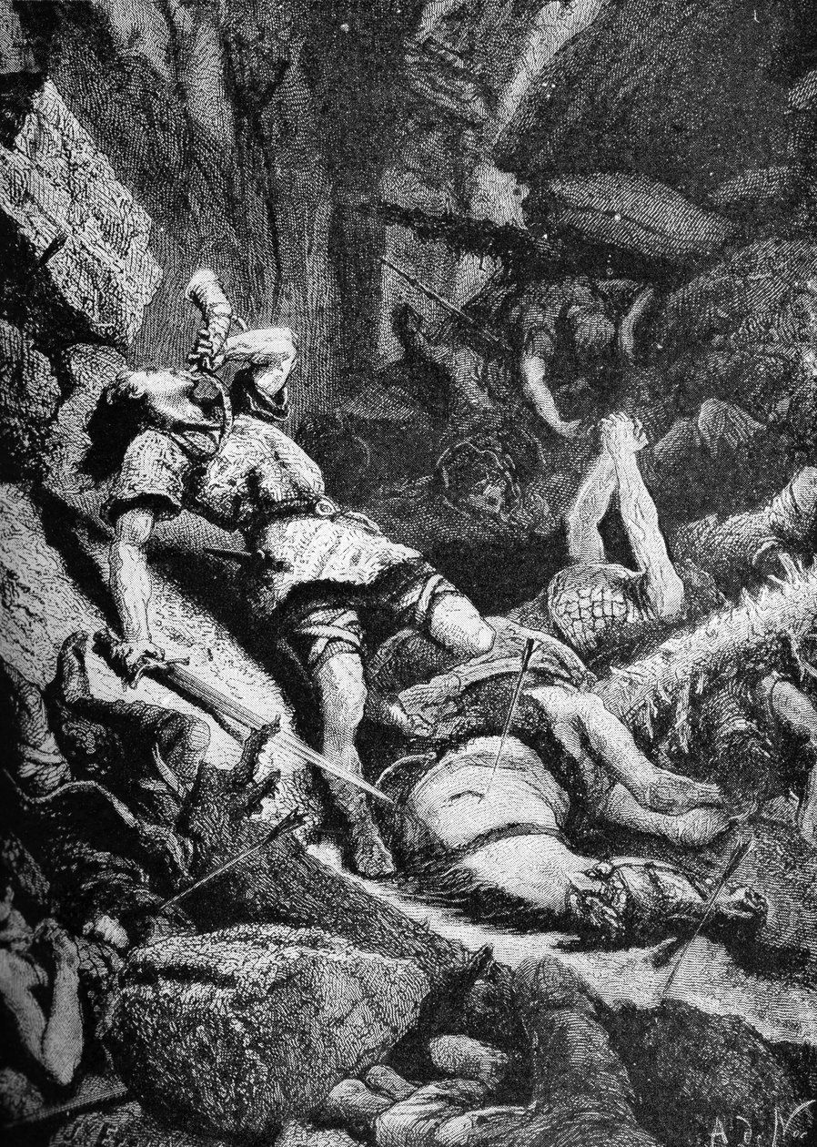 The Great Battle of Roncevalles by Unbekannter Künstler