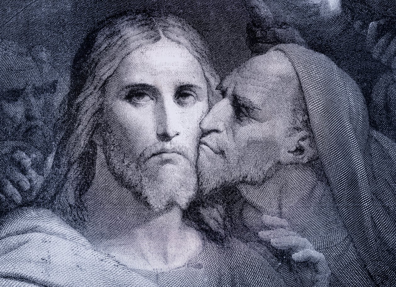 The Kiss - Judas Iscariot Kisses Jesus Christ in the Garden of Gethsemane, from 