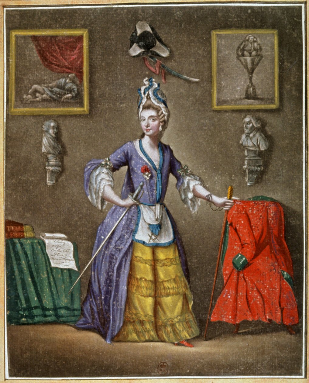 The Knight of Eon, dressed as a woman by Unbekannter Künstler