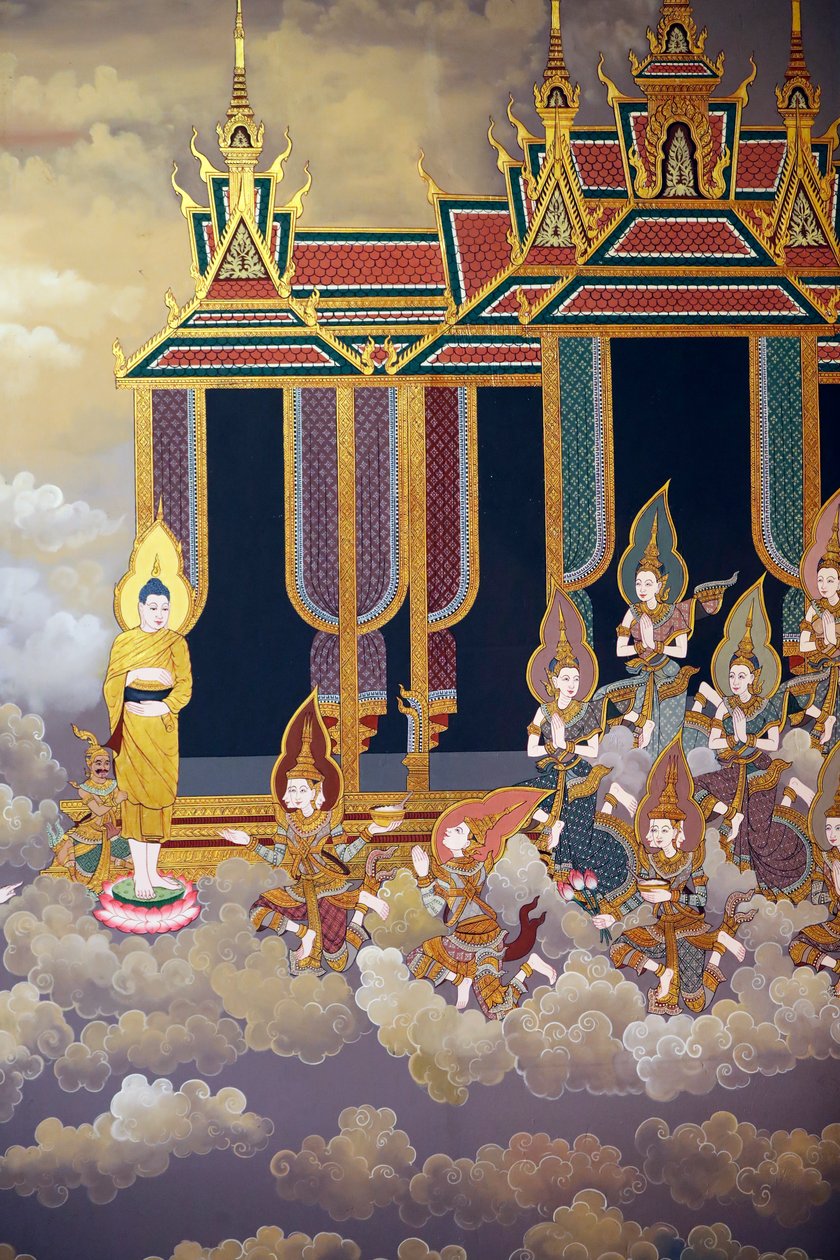 The Life of the Buddha, Wall Fresco, Wat Botum Temple, Phnom Penh, 2022 by Unbekannter Künstler