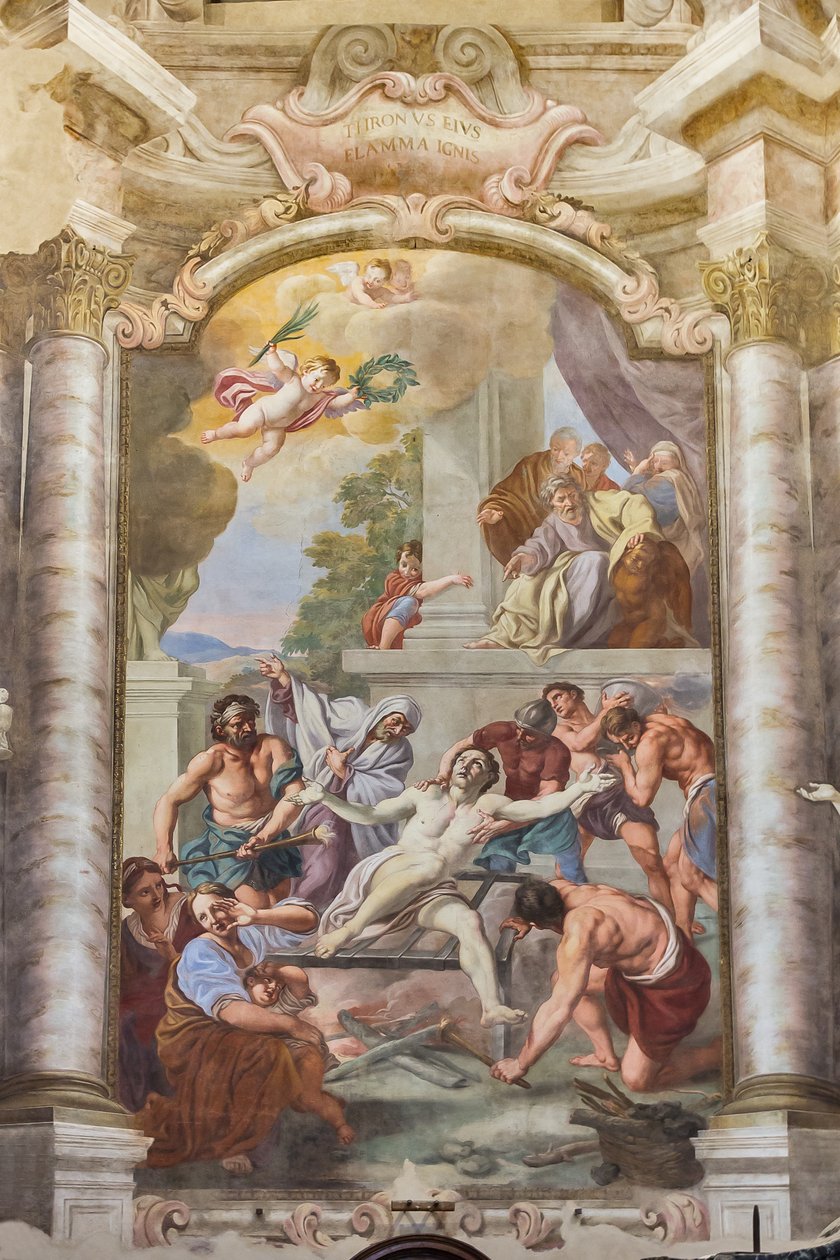 The Martyrdom of St Lawrence, Teatini Room, Chiesa di San Vincenzo, Piacenza, Emilia-Romagna, Italy by Unbekannter Künstler