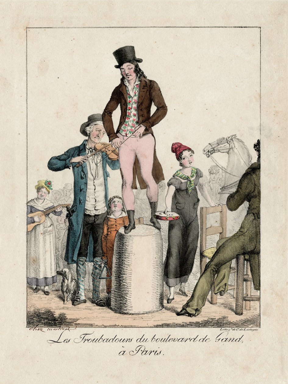 The Troubadours of Boulevard de Gand, Paris, c.1820 by Unbekannter Künstler