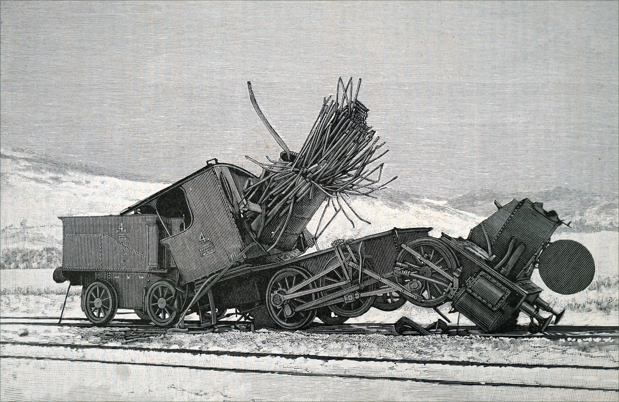 The aftermath of a major train accident by Unbekannt