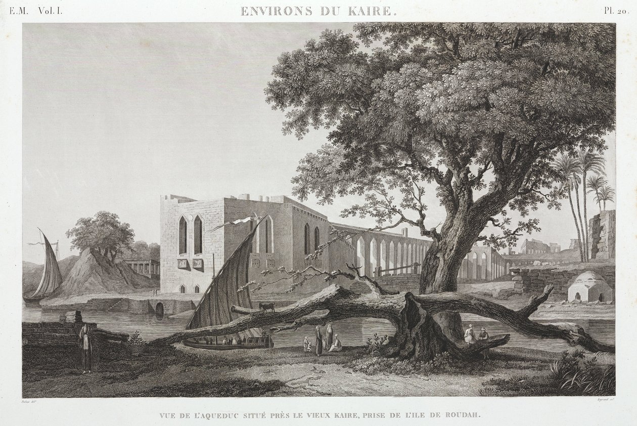 The Aqueduct at Old Cairo, from the Island of Roudah, Egypt, c.1798 by Unbekannt