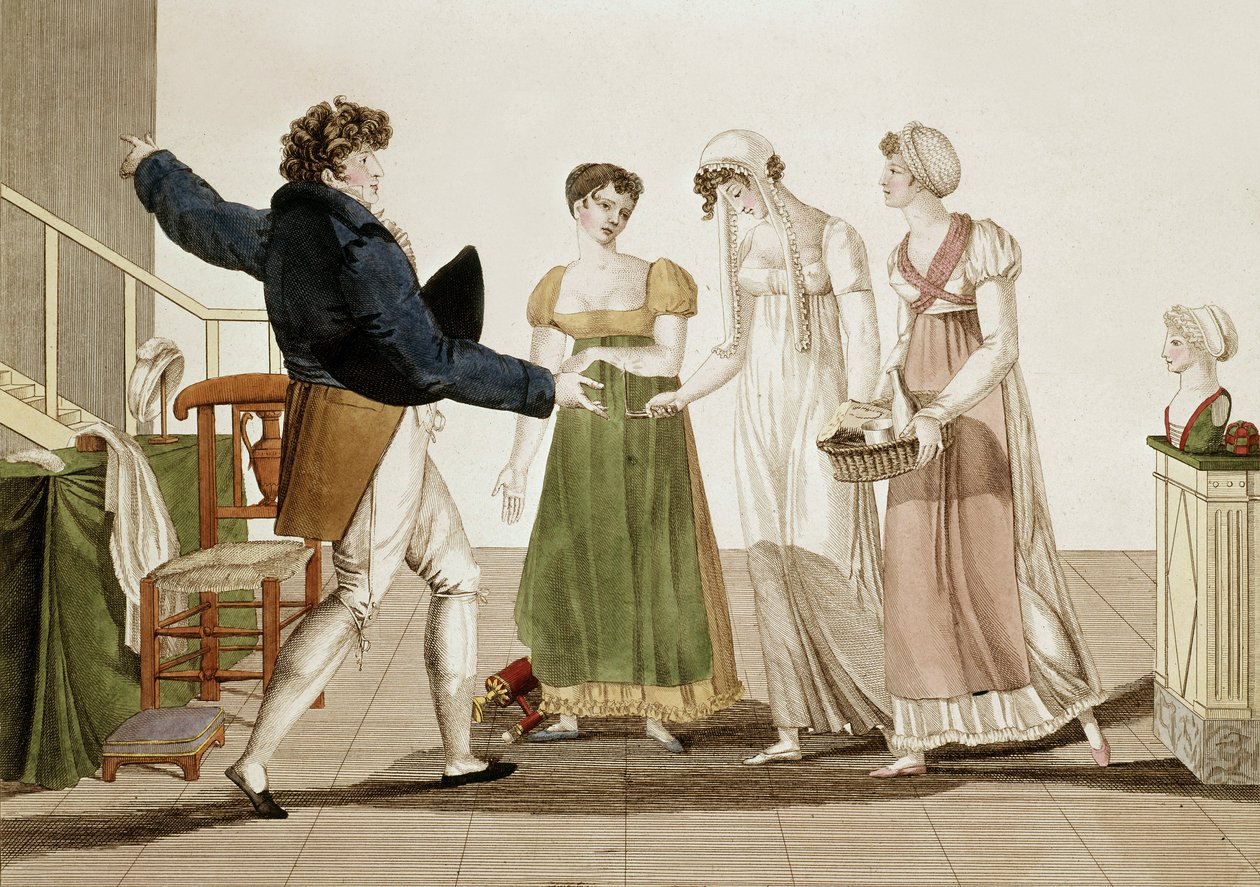 The Fashion Designer at Time of 1st Empire in France (engraving) by Unbekannter Künstler