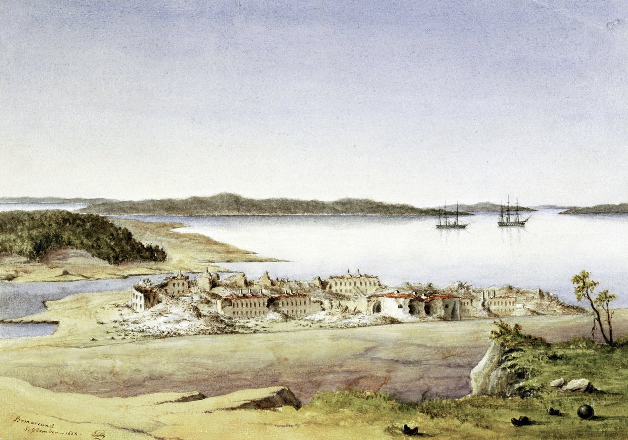 The Fortress of Bomarsund, on the Aland Islands, in August 1854 by Unbekannter Künstler