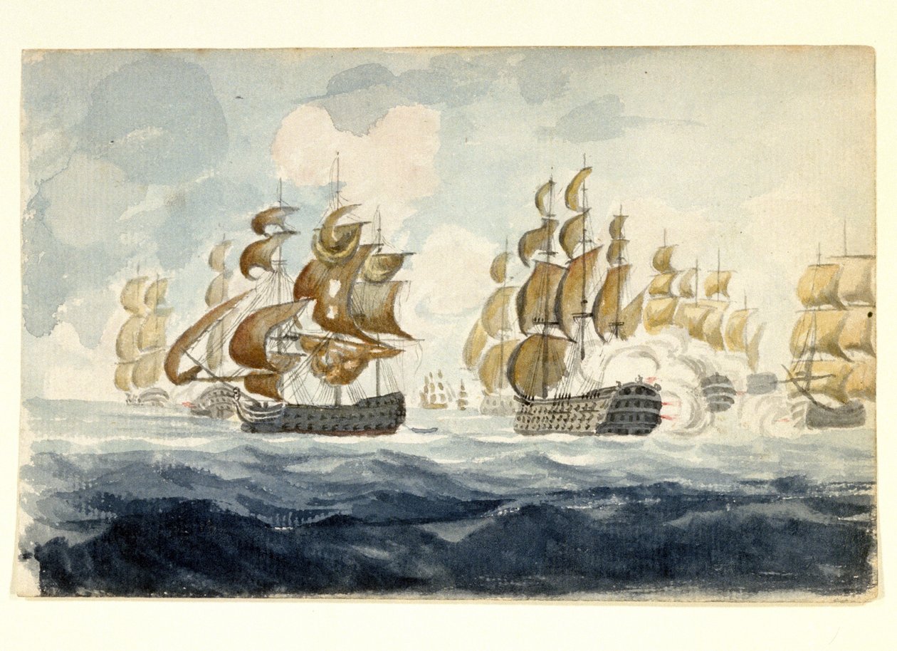 The Naval Manoeuvre of Alexander Hood, Viscount Bridport, off the Coast of Lorient, During the Battle of Île de Groix by Unbekannter Künstler