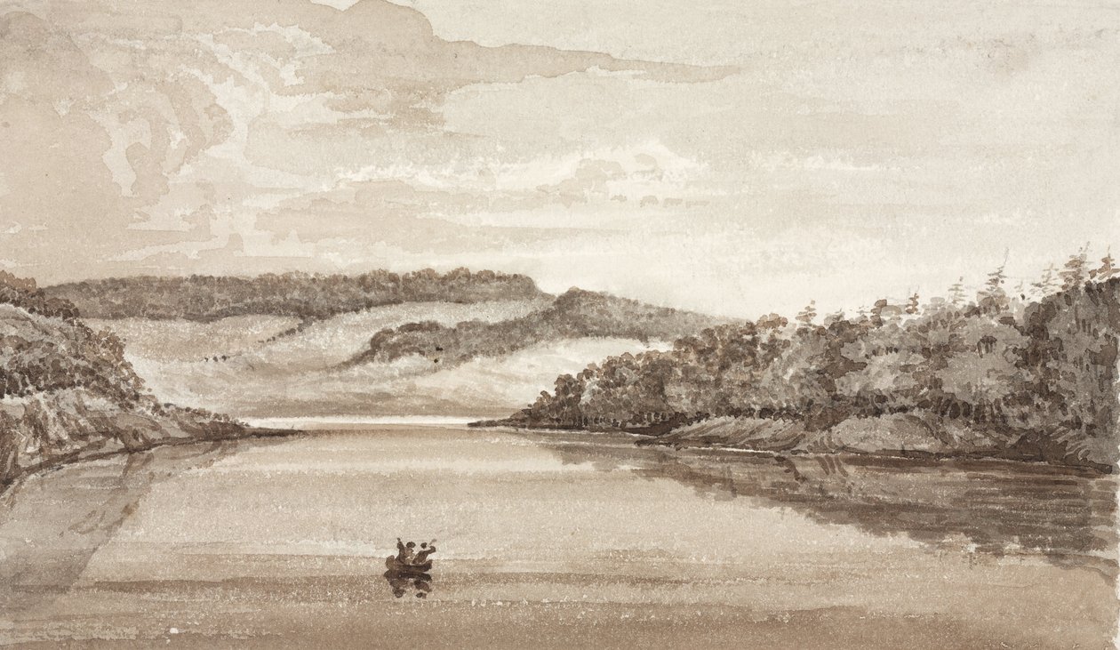 Two Men Rowing a Boat Across a Lake, South Atlantic by Unbekannter Künstler