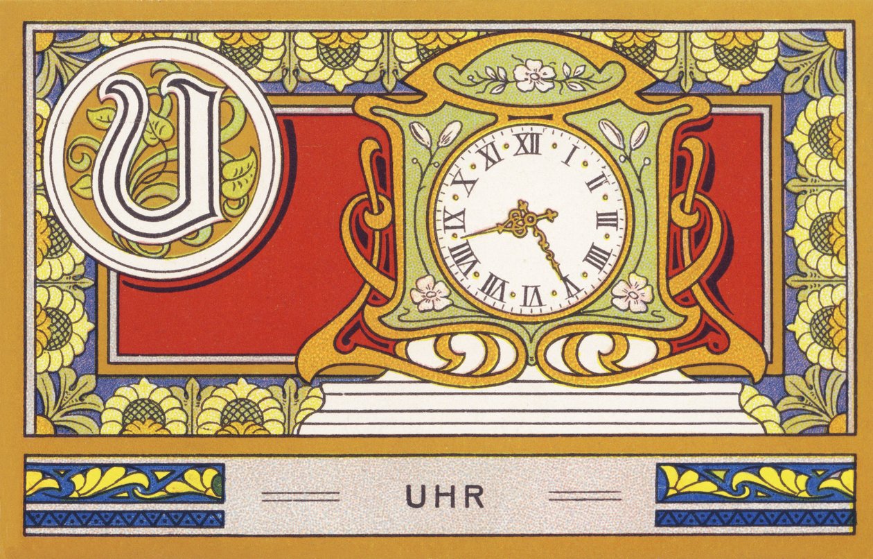 U: Uhr - Alphabet Palmin (Chromolithography, H. Schlinck & Cie, Hamburg) by Unbekannter Künstler