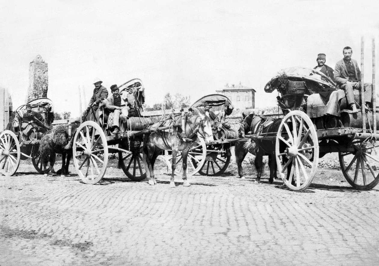 United Kingdom: Wine Carts at a Vineyard, France, c1890 by Unbekannt
