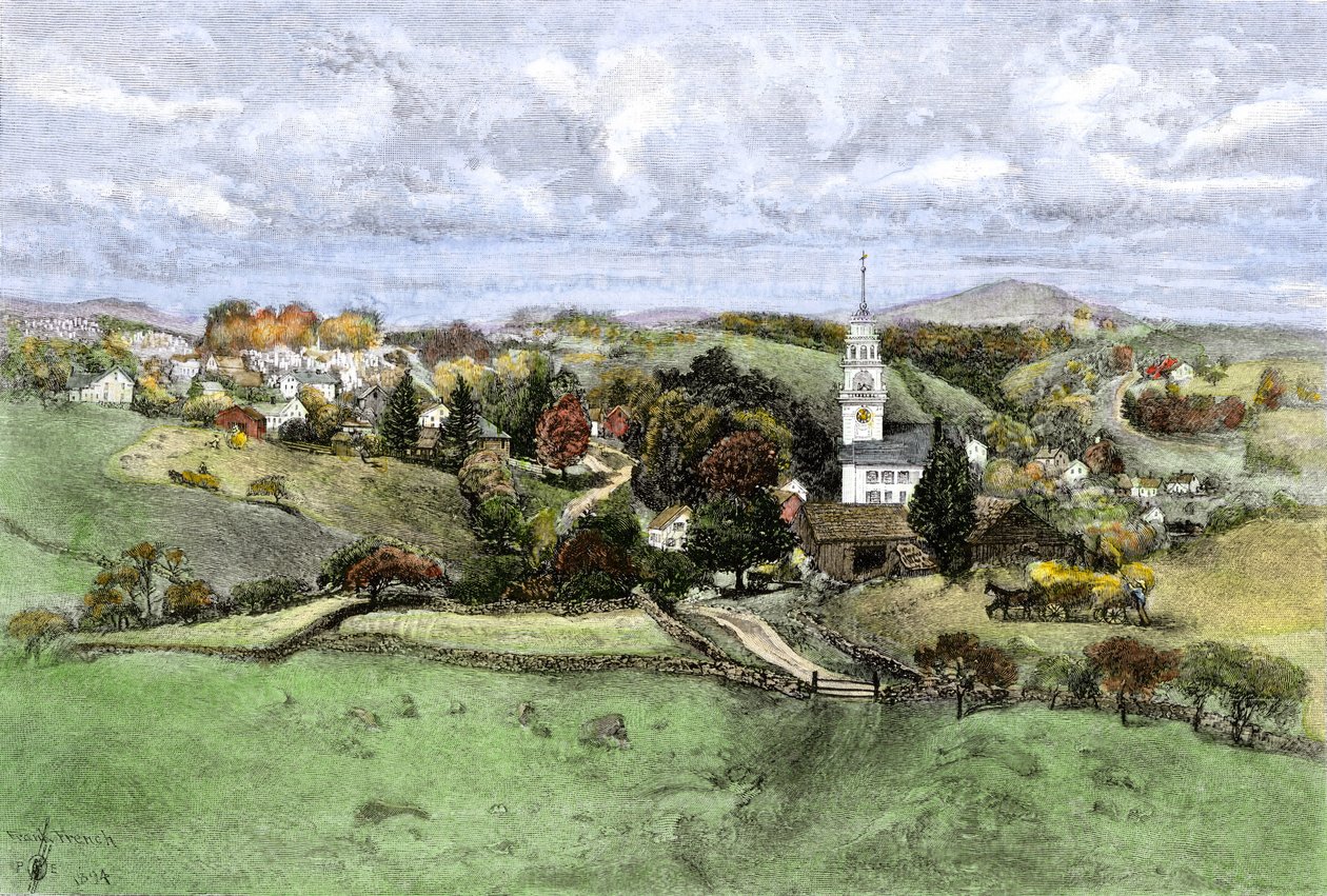 Village of New Boston, New Hampshire by Unbekannter Künstler