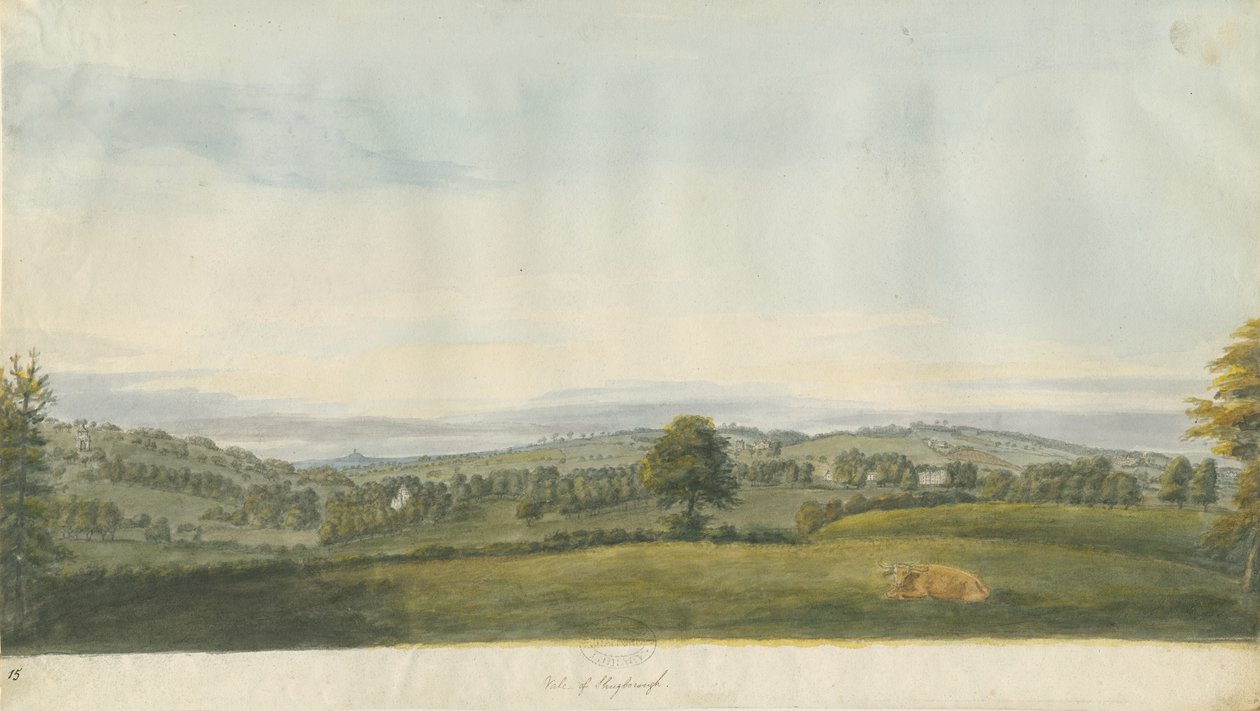 Vale of Shugborough (Watercolour, Late 18th Century) by Unbekannt