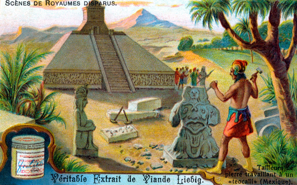 Vanished Civilizations: Stonemason Carving for Teocalli by Unbekannter Künstler