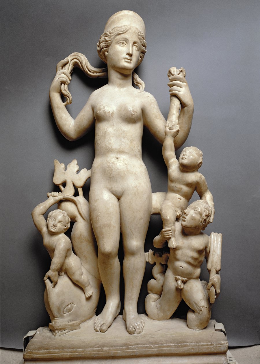 Venus with putti, a triton and a dolphin by Unbekannt
