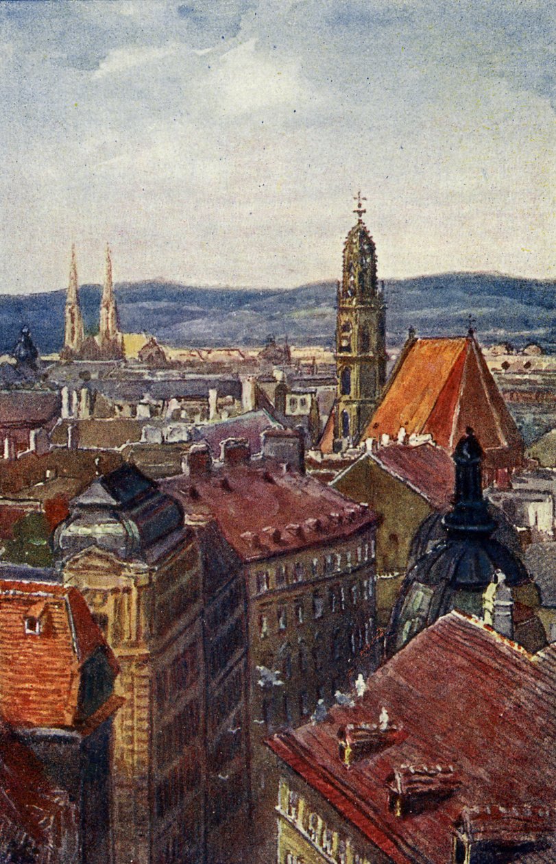 Vienna, Austria: Rooftop view of towers by Unbekannter Künstler
