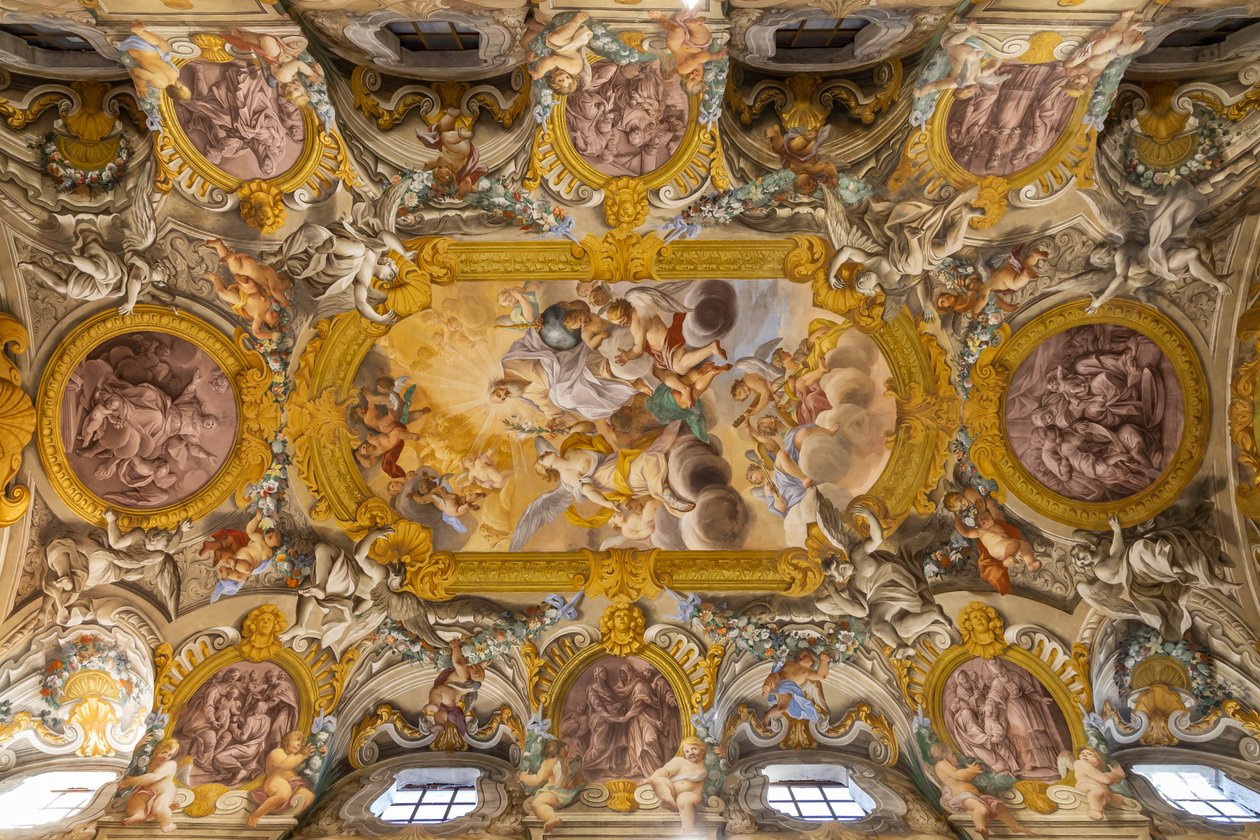 View of the ceiling, Church of Nunziatina, Todi, Umbria, Italy by Unbekannter Künstler