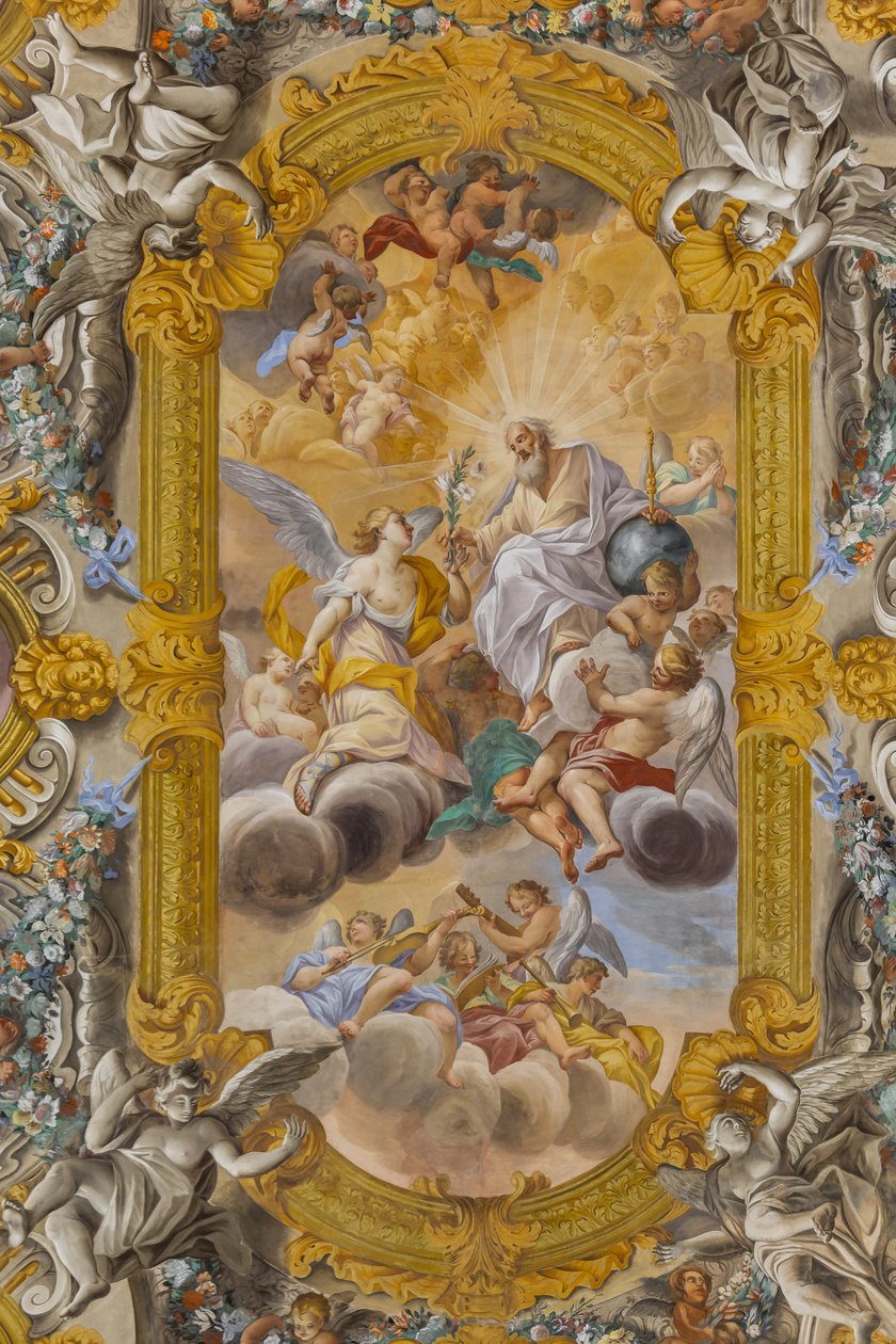 View of the ceiling, Church of Nunziatina, Todi, Umbria, Italy by Unbekannter Künstler
