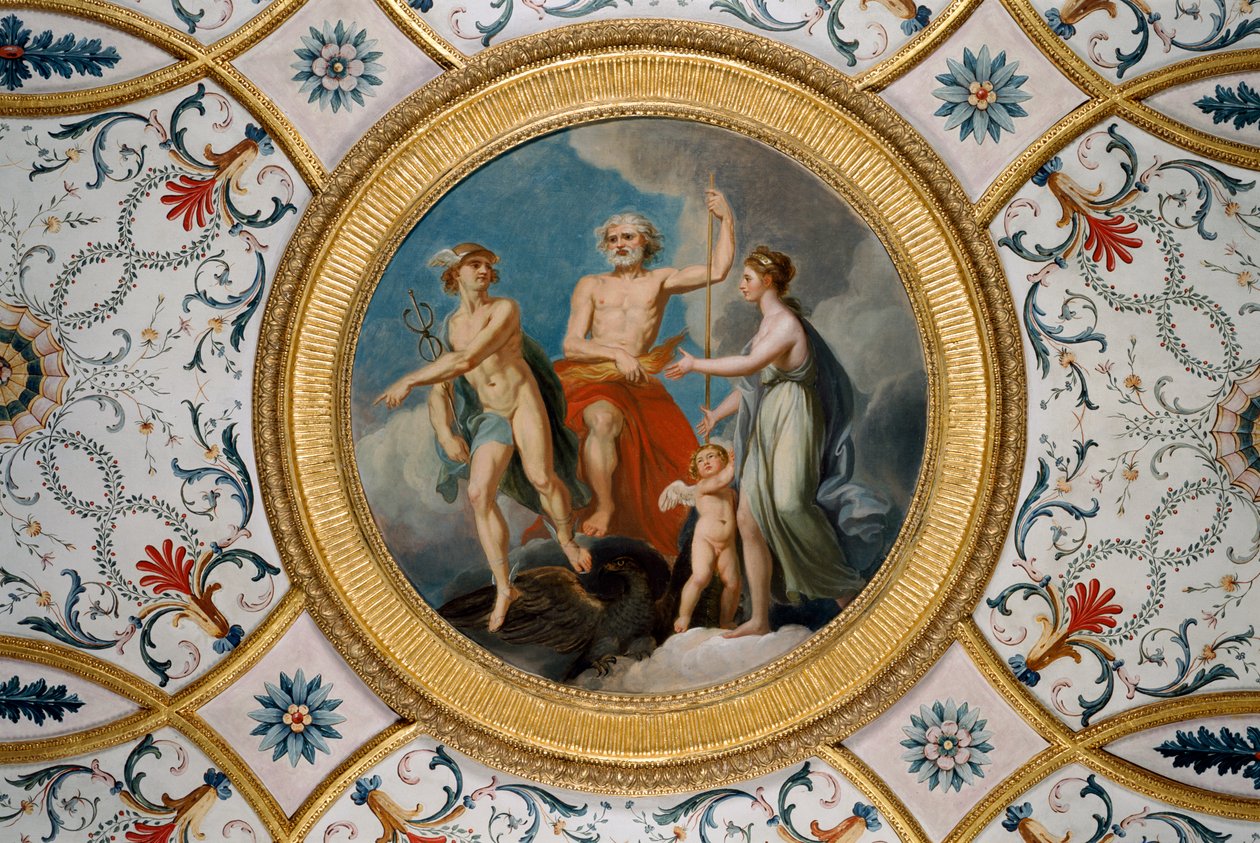 View of the Ceiling Roundel in the Little Drawing Room by Unbekannter Künstler