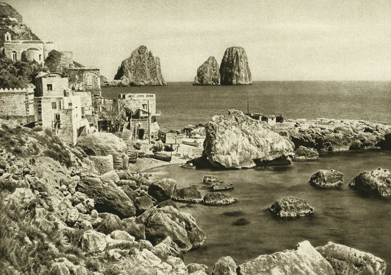View of the Faraglioni from the Island of Capri to Marina Piccola by Unbekannt