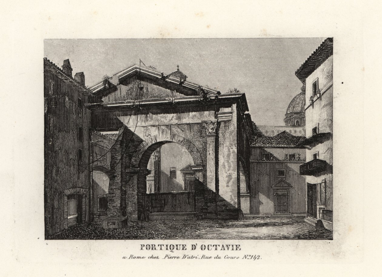 View of the Ruins of the Portico of Octavia, Rome by Unbekannt