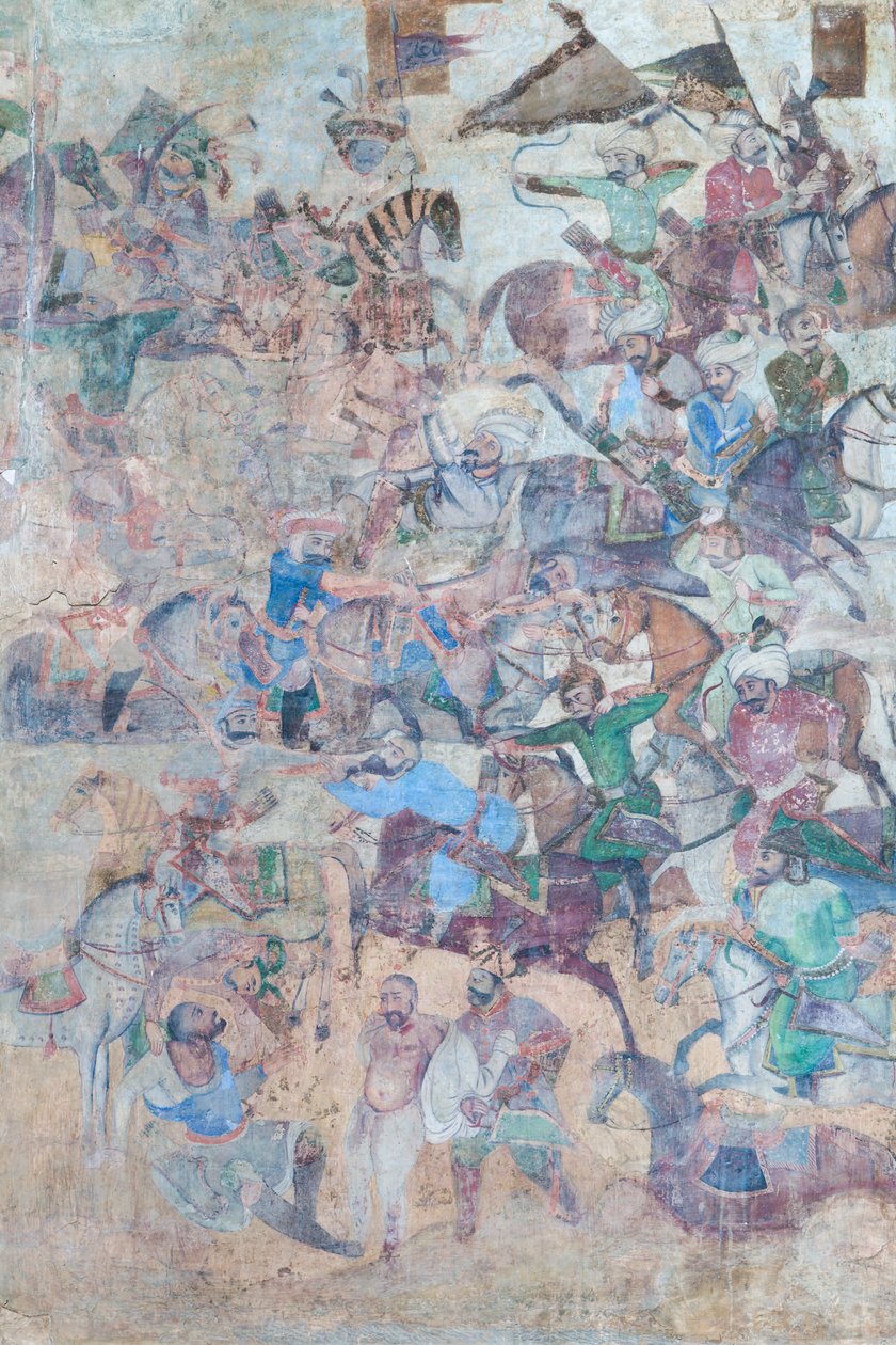 Wall paintings at Qeysarieh portal, Naqsh-e Jahan Imam square, Esfahan, Iran by Unbekannter Künstler