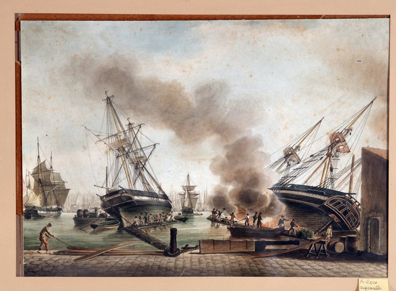 Watercolour of A. Roux by Unbekannter Künstler