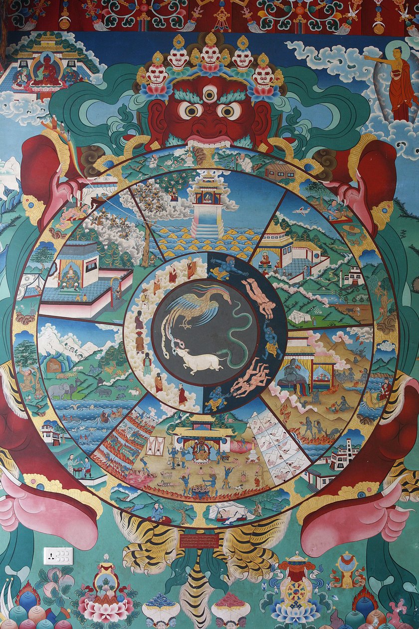 Wheel of Life or Wheel of Samsara (Mandala), Kopan Monastery, Kathmandu, Nepal by Unbekannt
