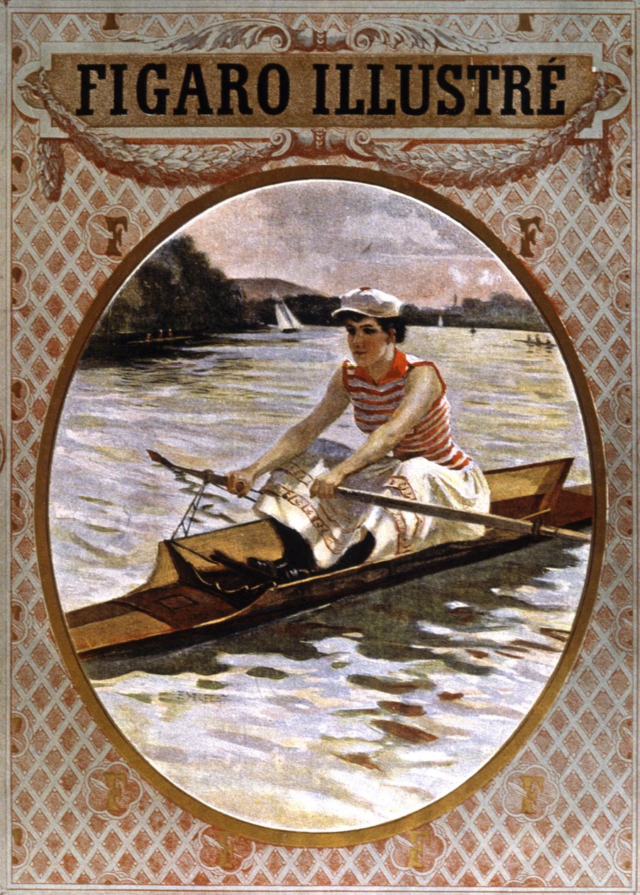 Woman Rowing by Unbekannter Künstler
