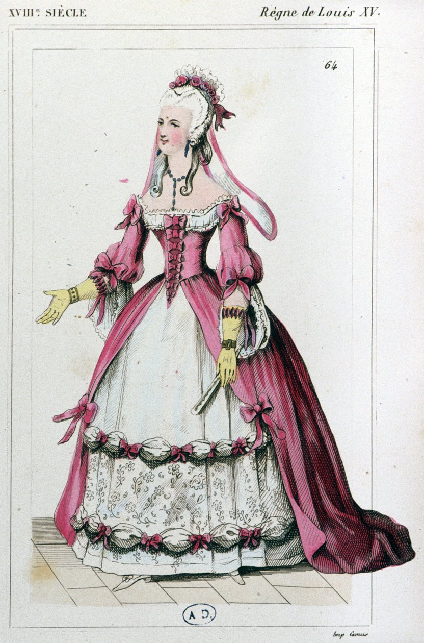 Woman Wearing a Dress as Mme de Pompadour Wore, c. 1810 by Unbekannter Künstler