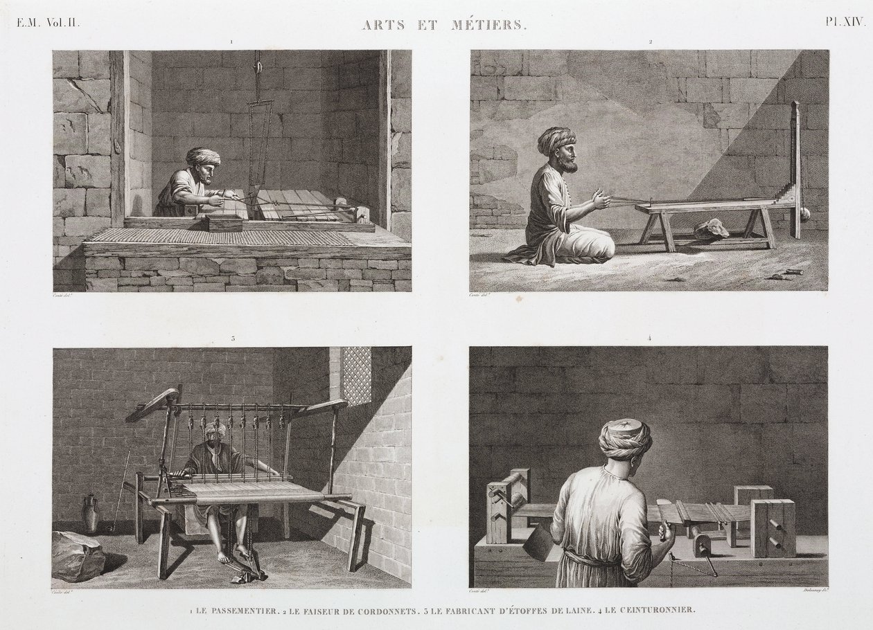 Wool and Worsted Weaving, Egypt, circa 1798 by Unbekannt