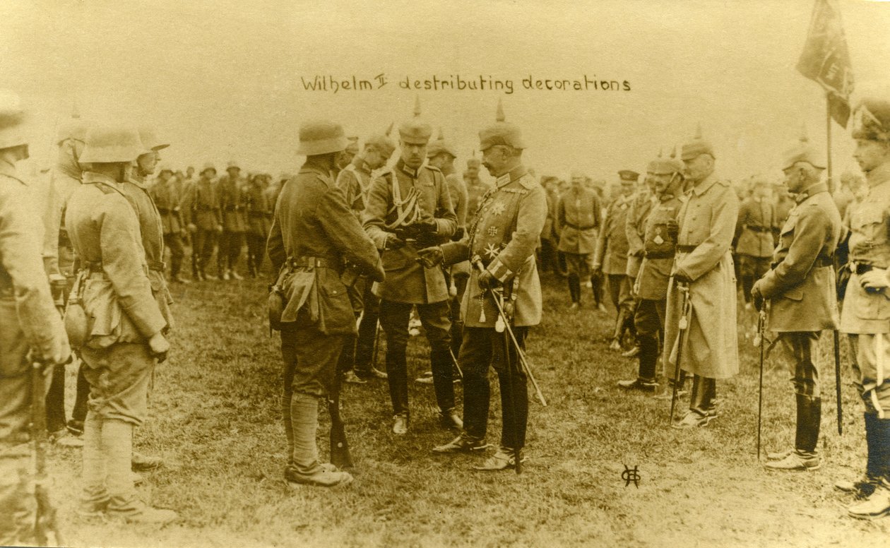 World War 1: Kaiser Wilhelm II distributing decorations by Unbekannter Künstler