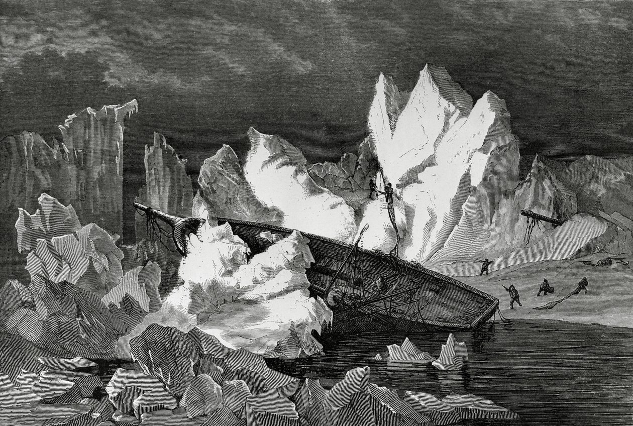 Wreck of Hansa Crushed by Ice, October 1869, Arctic Ocean, Second German North Polar Expedition by William M. Timlin