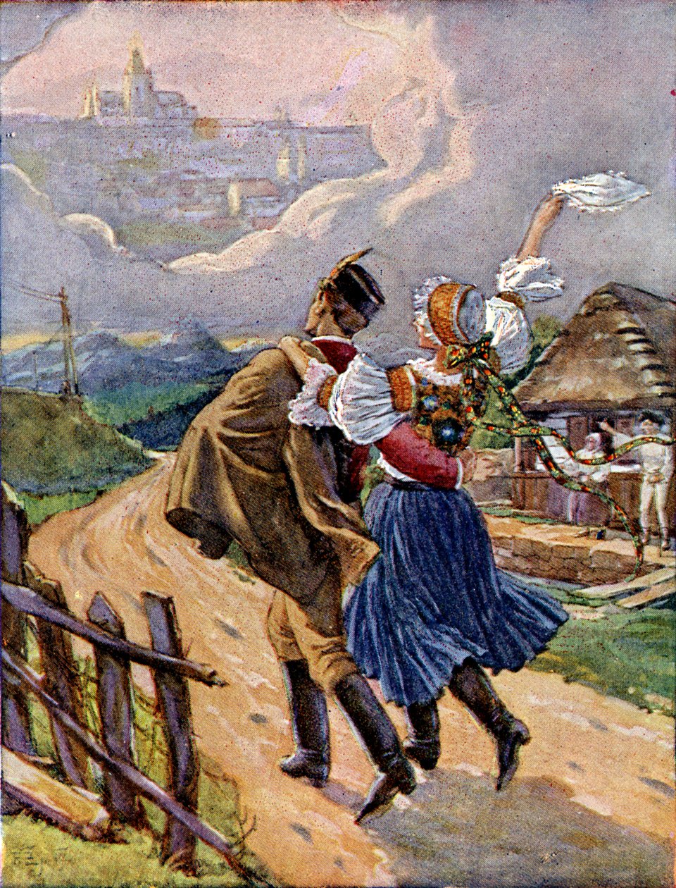 Young Czech Couple in National Dress, c.1920 by Unbekannter Künstler