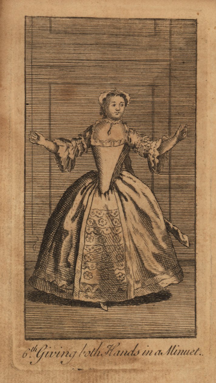 Young lady giving both hands in a minuet by Unbekannt