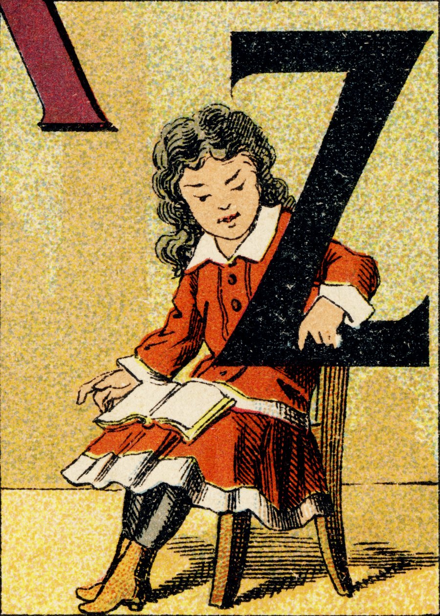 Z - Engraving from ABCD des Petites Filles. Pellerin & Cie, printer-publisher, Epinal, circa 1890. Series A by Unbekannt