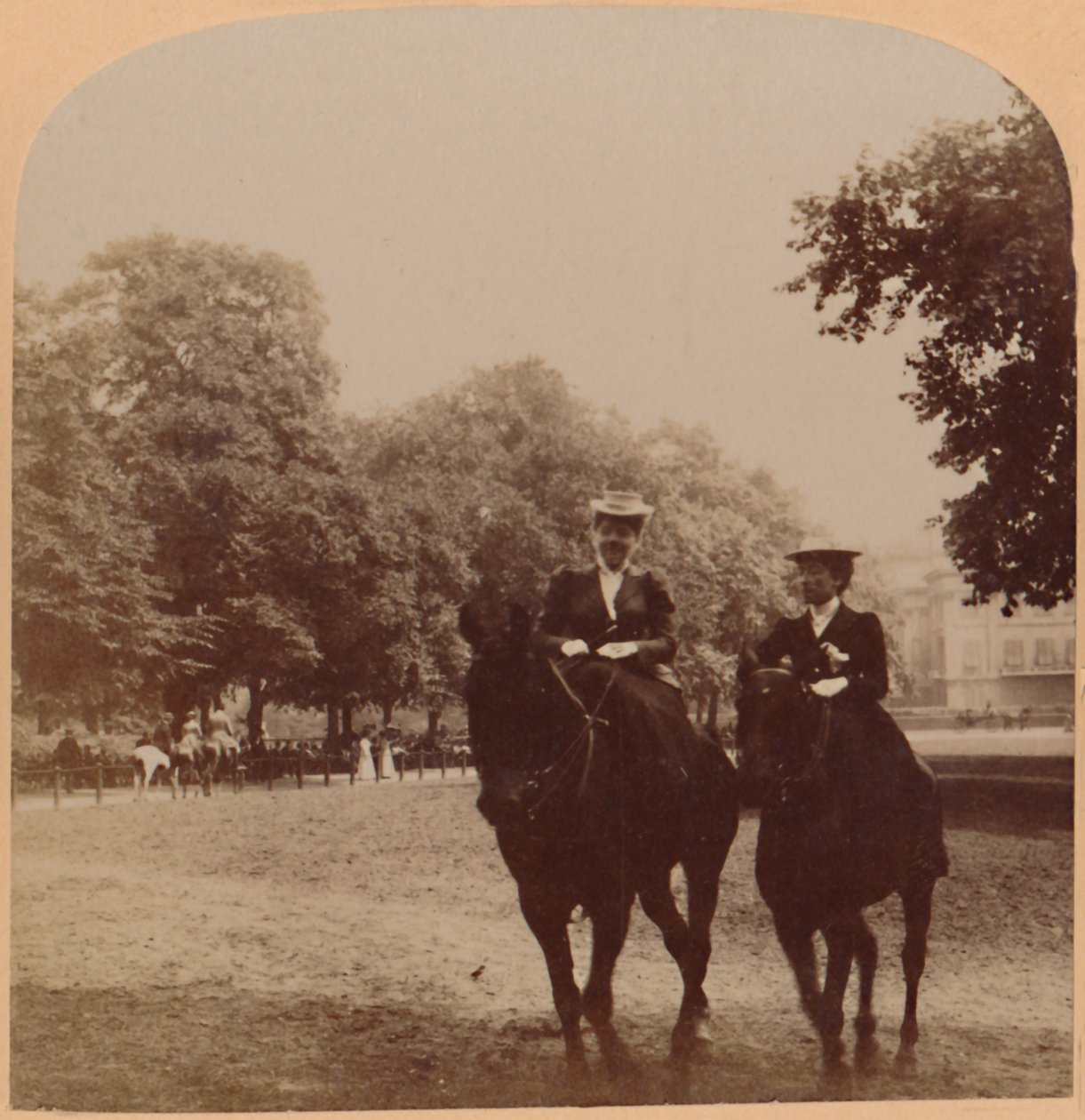 An Early Morning Ride, Rotten Row, Hyde Park, London, England by Underwood and Underwood