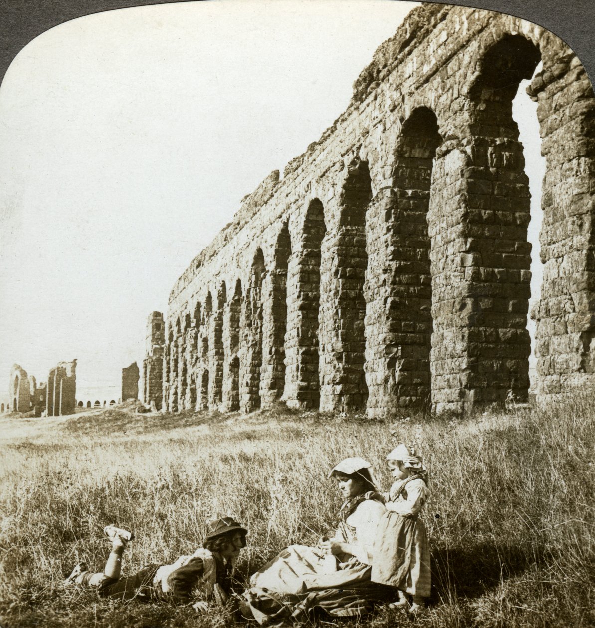 Aqueduct of Claudius and the Campagna, Rome, Italy by Underwood and Underwood