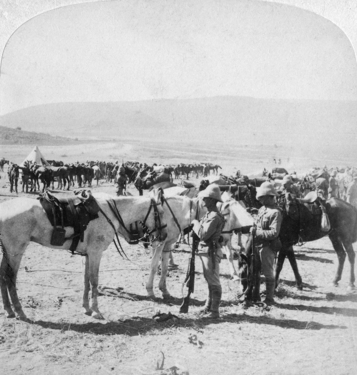 Australian Mounted Rifles After a Skirmish at the Modder River, South Africa by Underwood and Underwood
